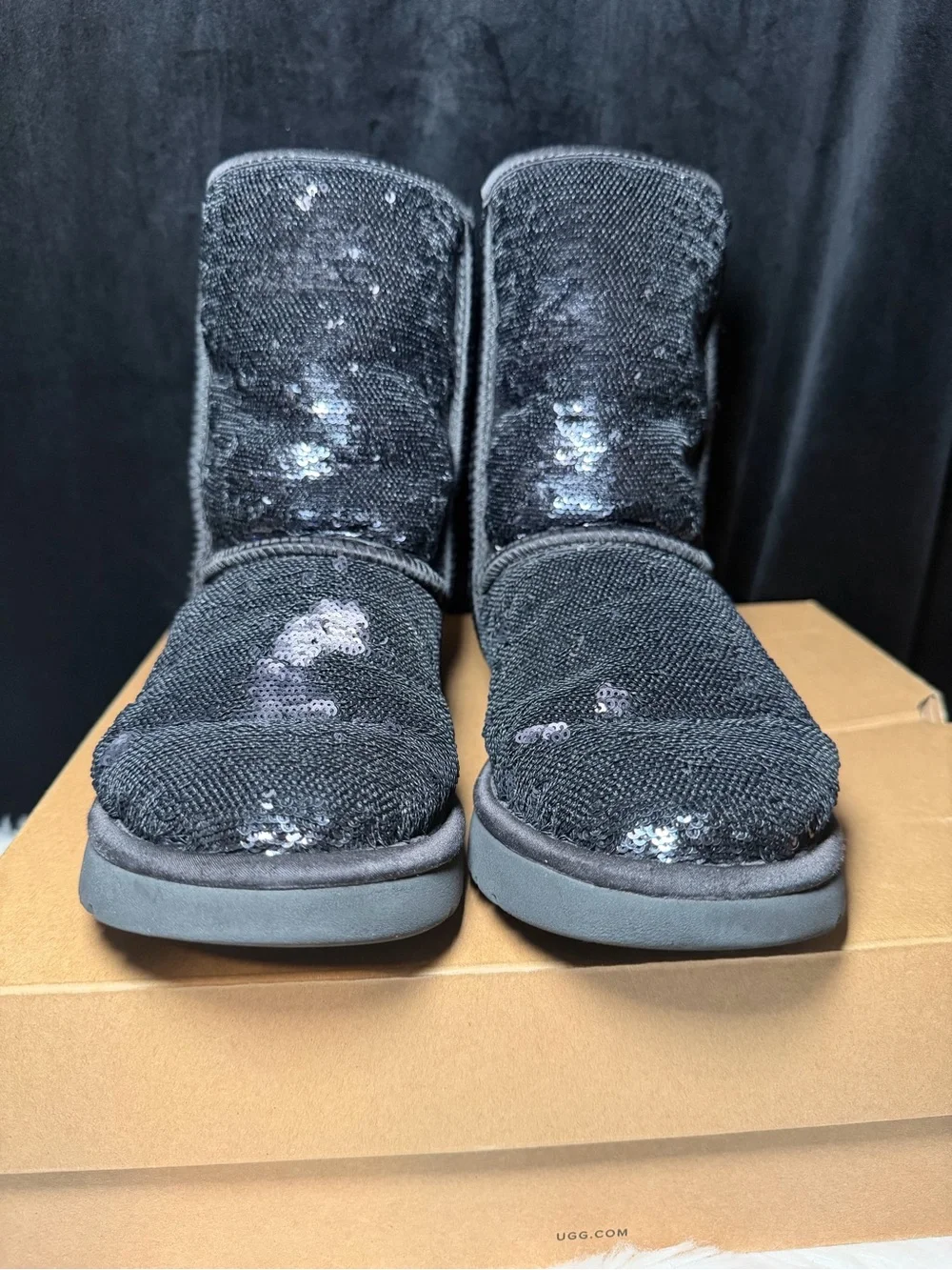 UGG Classic Short Black Sequin Boots - Picture 11 of 11